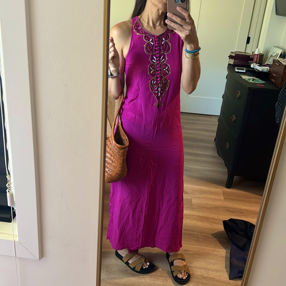 Long 100% silk boho sheath dress by "Winter Kate" by Nicole Ritchie
